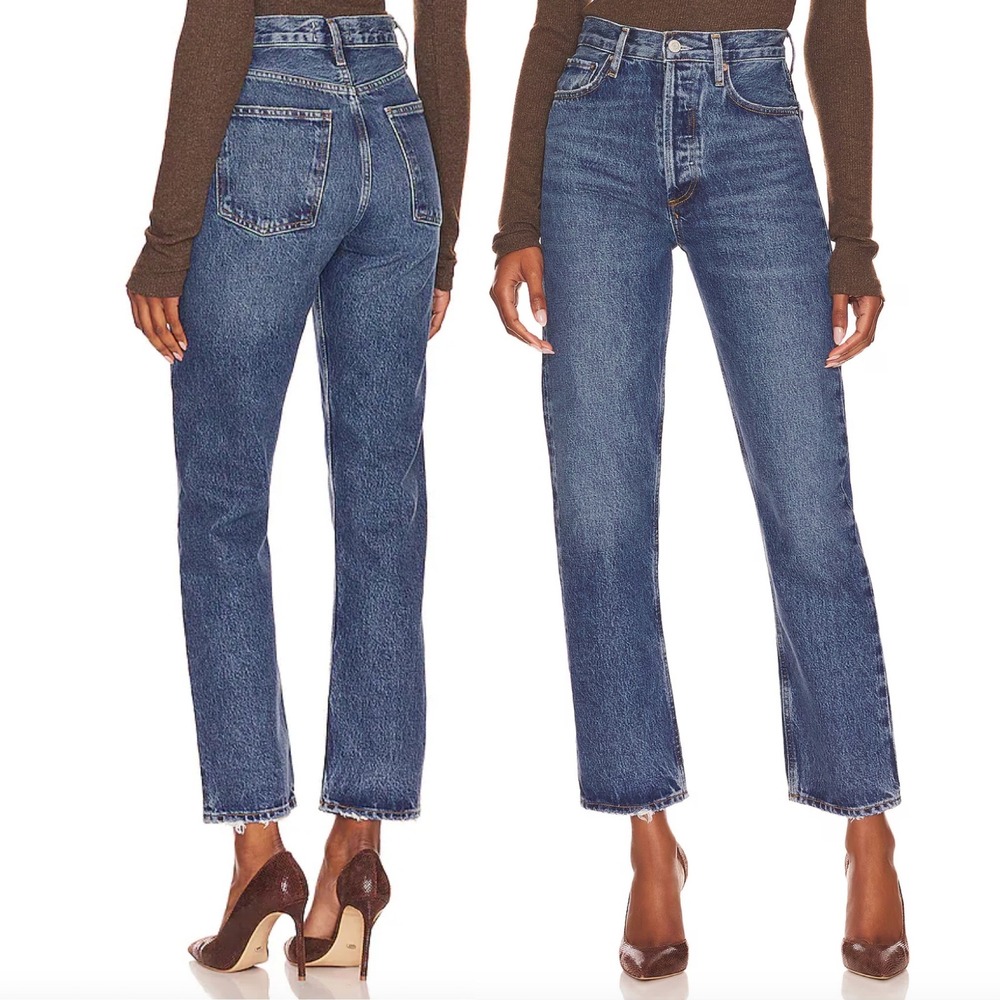 AGOLDE 90's Pinch Waist High Rise Straight Leg Jeans in Range